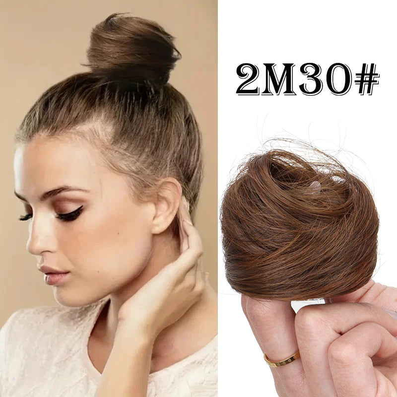 WIGSIN Synthetic Messy Donut Hair Buns Updo Chignon with Elastic Hair Extension for Women Daily Lazy Hair Accessories