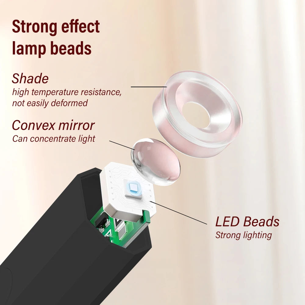 Lampe UV LED Portable pour Ongles en Gel | Rechargeable | Support de Bureau | Nail Art
