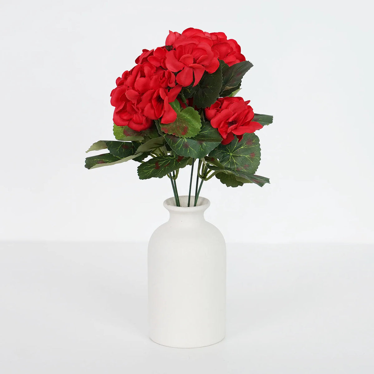 Uflower 1Pc Artificial Begonia Flower Plants for Wedding Bouquet Home Garden Bonsai Christmas Wreath Decor