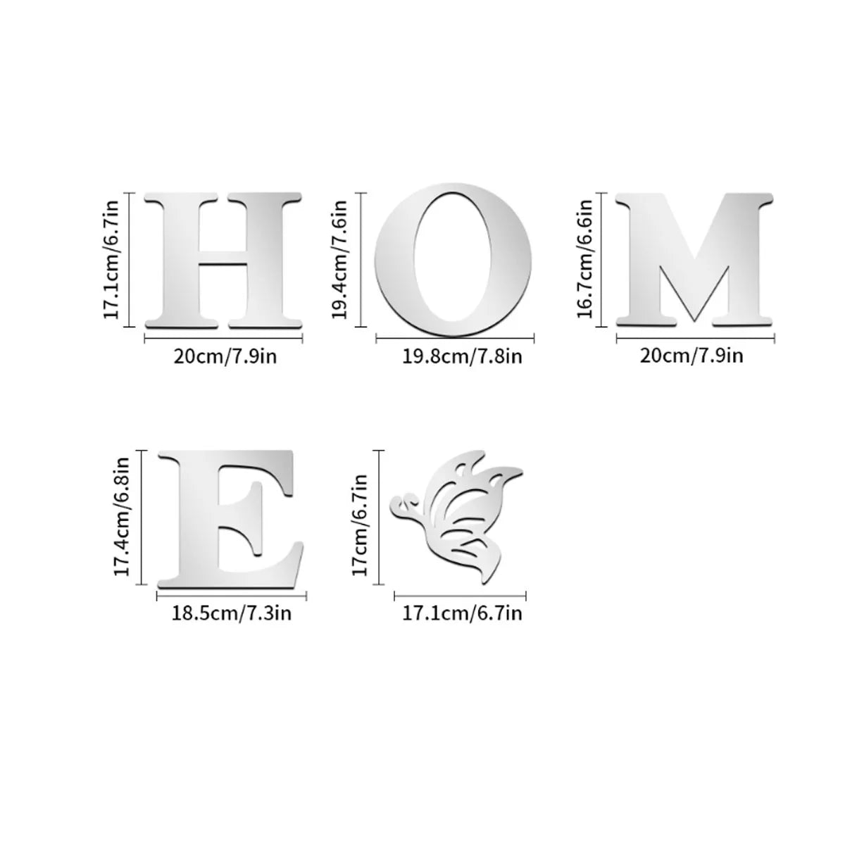 Sticker Miroir 3D Logo HOME | Décoration Entrée & Maison | Autocollant Mural Design