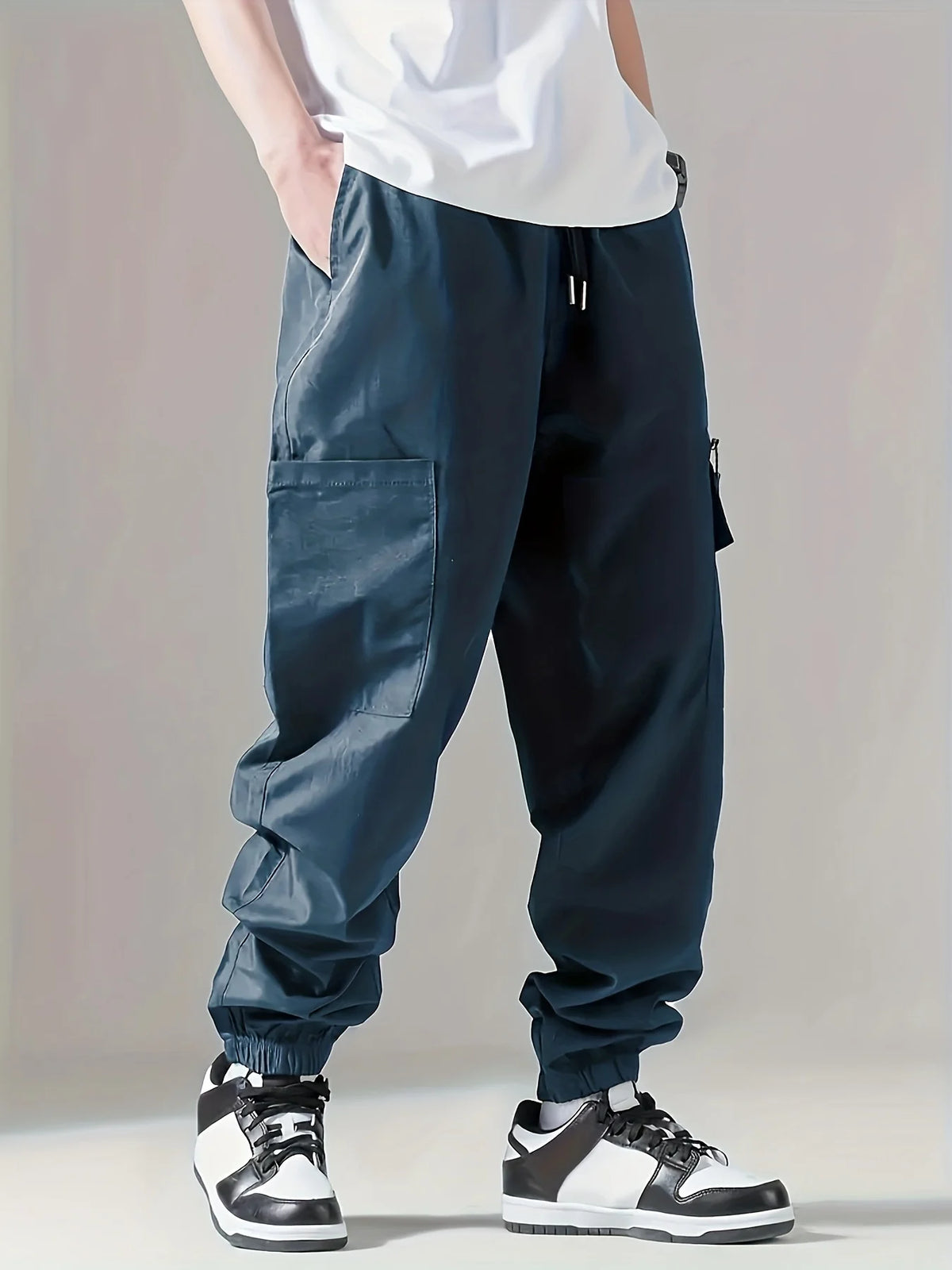 Men's Cargo Pants, Thin Trousers, Comfortable and Breathable, Outdoor Casual, Wearable, Running, Cycling, Multi-pocket 004