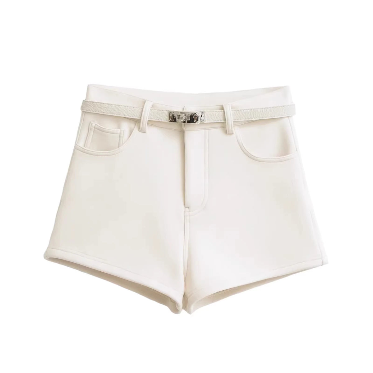 High Waist A-Line Wide Leg Pants Women's Casual Shorts Spring 2025 Korean Style Retro Elegant Outerwear Hot Pants