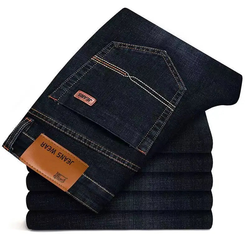 Jean droit légèrement extensible pour homme | Taille mi-haute