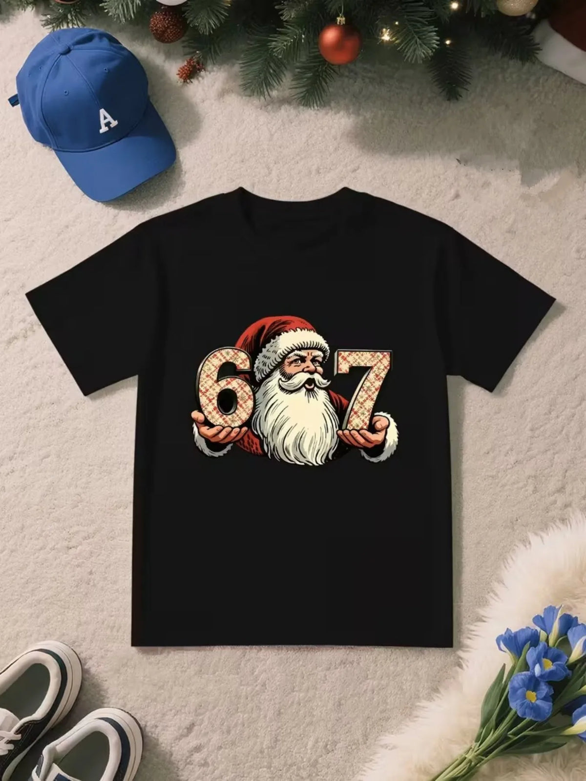 Boys & Girls 6 & 7 Number T-Shirt - Soft Breathable Tee with Neon Glow-in-the-Dark 6 & 7 Design, Machine Washable Spring Summer