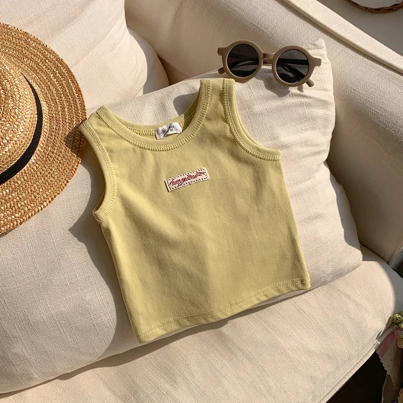 Fashion Children T-shirt For Girls Boys Cotton Vest Tops Kids Summer Clothes Sleeveless T-shirt
