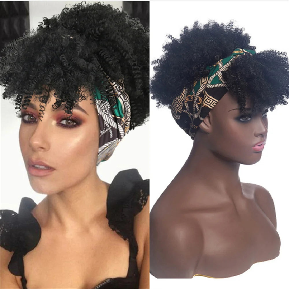 Perruque Headband Tresses Africaines Synthétique | 3 Brins | Queue de Cheval | Couvre-Cheveux | Fibre | Femme