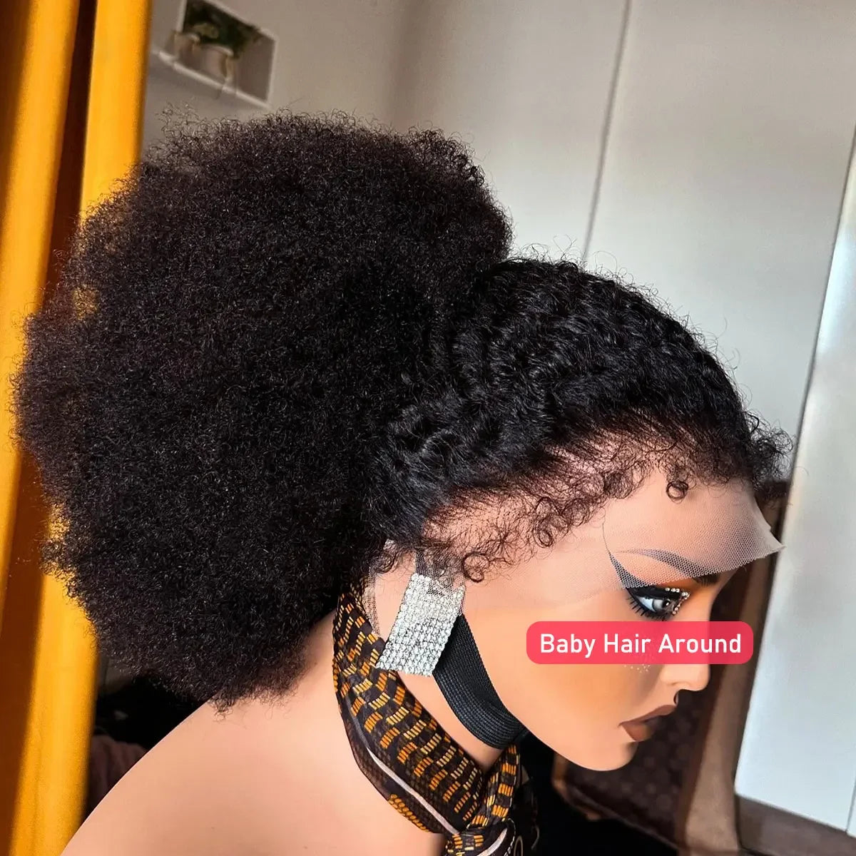 Perruque Afro Kinky Curly 4C Edges | 13x6 HD Lace Frontal | Wear & Go | 4x4 HD Closure | Pré-Pluçuée | Femme