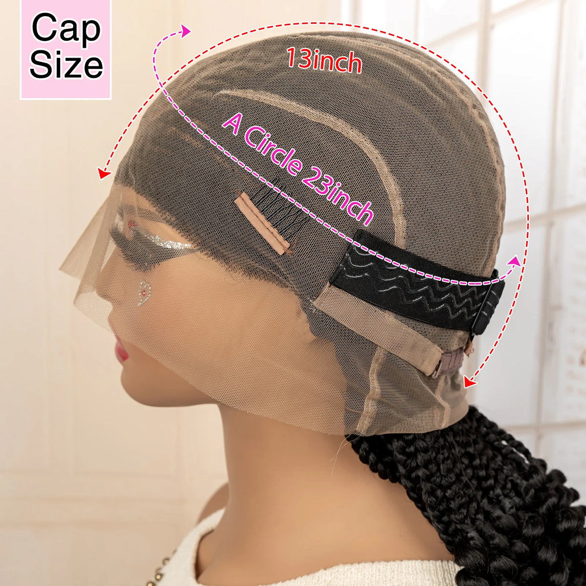 Full Lace Braided Wig with Curly Ends Synthetic Cornrow Braids Wig for Black Women Lace Frontal Afro Knotless Braiding Wigs