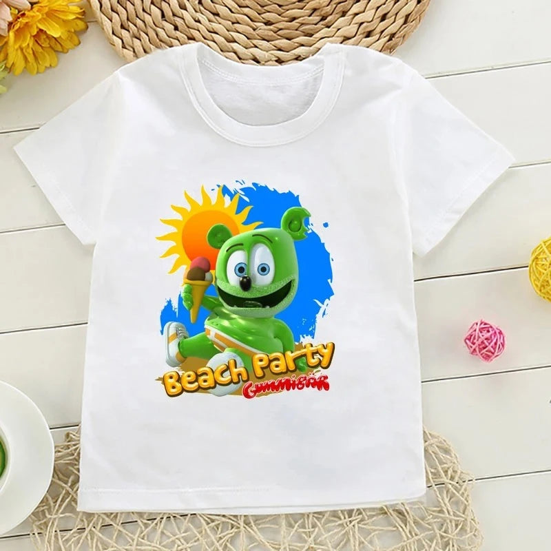 Boys T-shirts Size 2-10T Baby Boys Girls Gummy Bears T-Shirt Cartoon Funny Casual Kids Clothes Summer Harajuku Children's Clothing