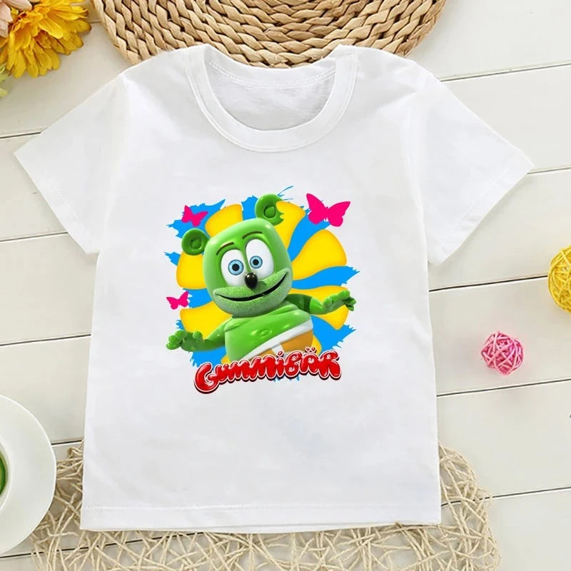 Boys T-Shirts Size 2-10T Baby Boys Girls Gummy Bears T-Shirt Cartoon Funny Casual Kids Clothes Summer Harajuku Children's Clothing
