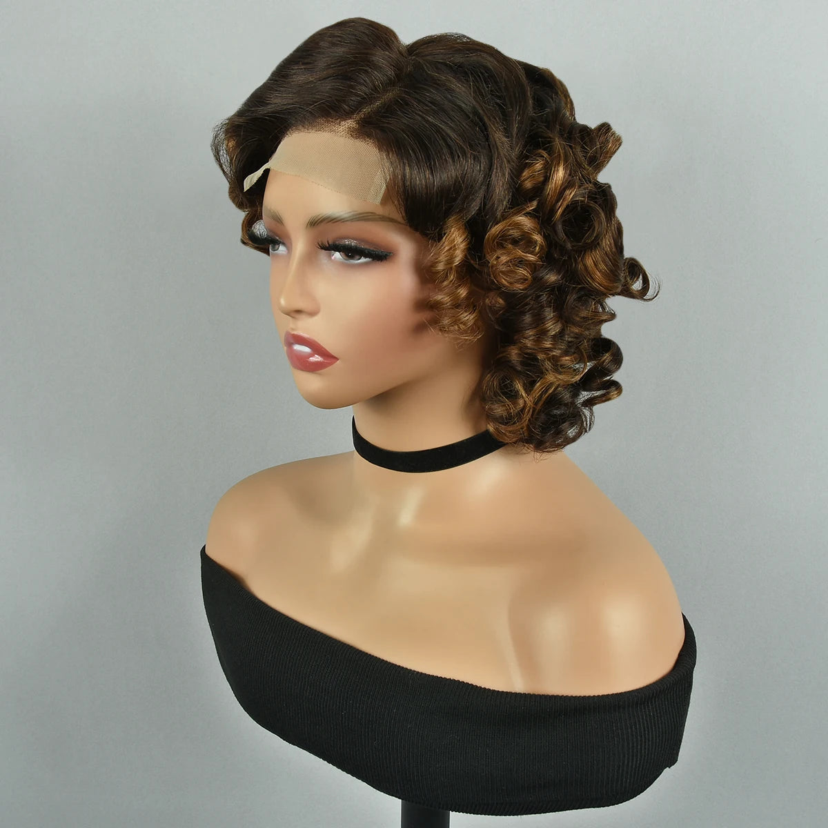 High Peruvian Romance Curly Bob 100% Human Hair Wigs Glueless Deep Water Wave HD Lace Front 13x4 4x4 Transparent Lace Front Wig