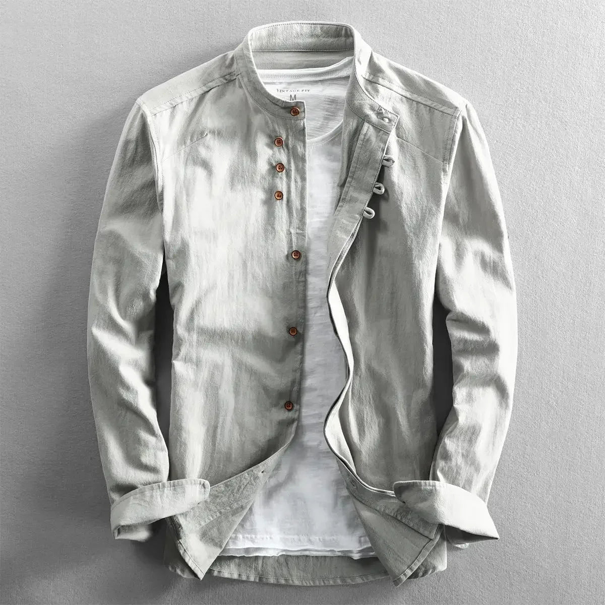 Chemise ample en coton et lin pour homme | Manches longues | M à 7XL
