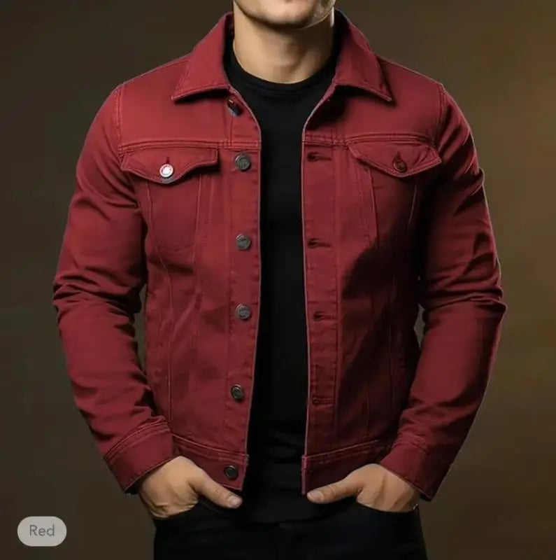 Men's Fashion Casual Washed Denim Jacket Autumn Loose Plus Size Denim Jacket Men's Jacket