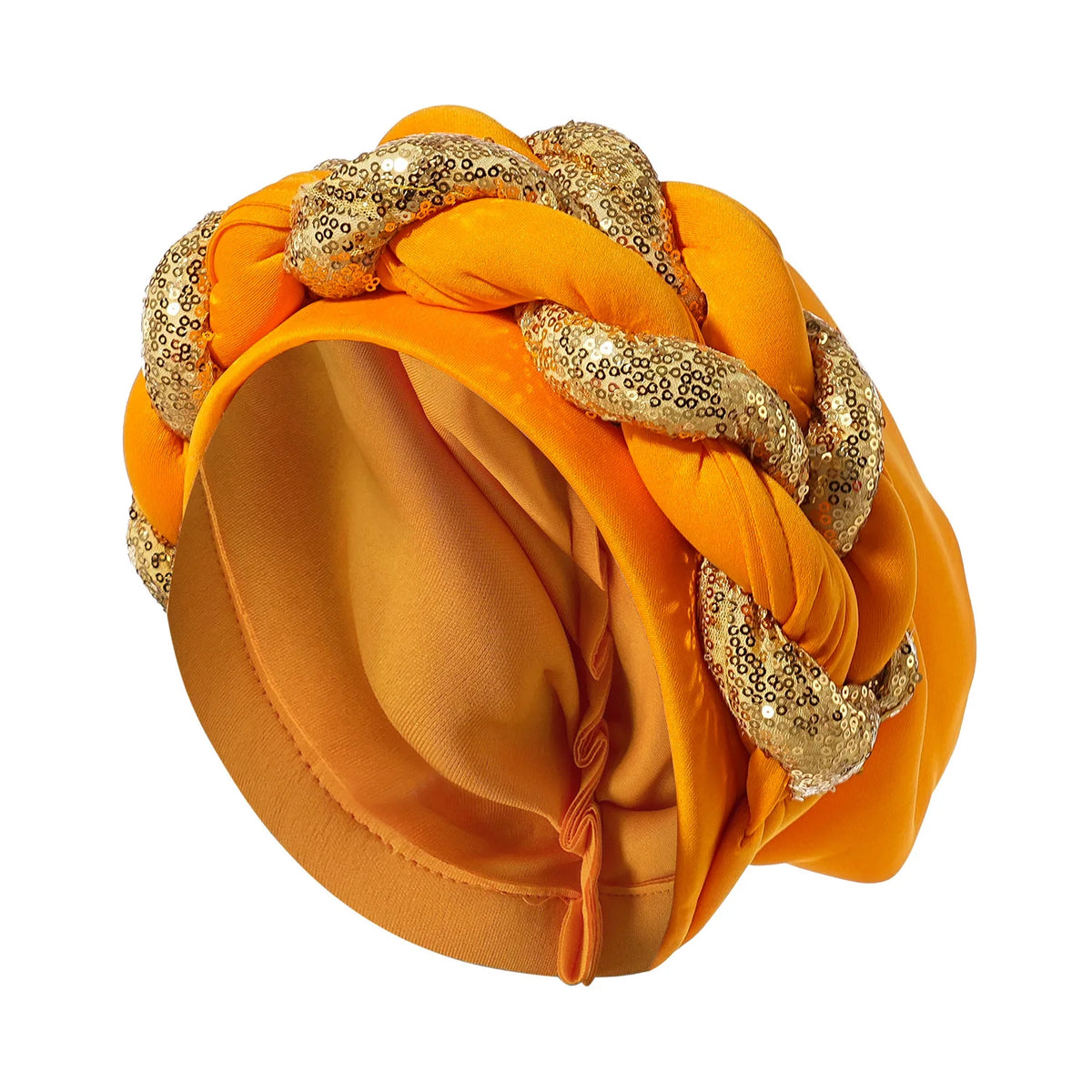 Spangle Big Braids Head Wrap Twisted Head Turbans Headwear, Wedding Heads Turban, Hair Cover Accessories