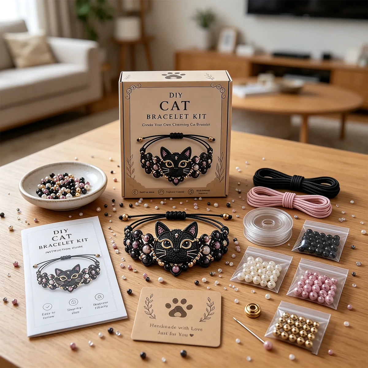 DIY Beaded Bracelet Making Kit with String for Adult and Kids Creative Handmade Bracelet Set Unique Gift for Friends