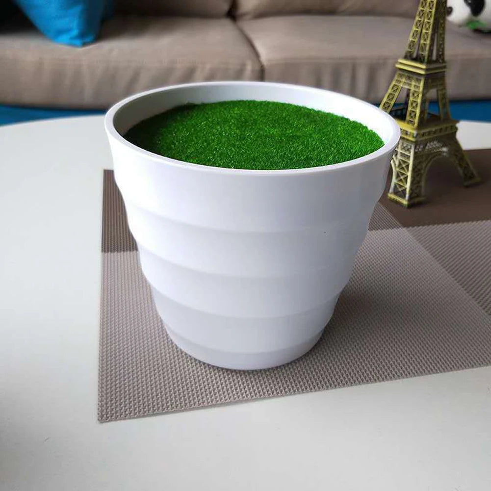 Artificial Pot Plants Nursery Pot Artificial Lawn Vase White Plastic Thick Plant Flower Pot Home Garden Decoration