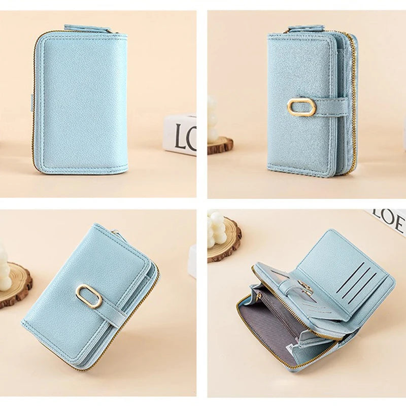 Women's Wallet with Zip Coin Pocket PU Leather Purses for Women Lychee Pattern Wallets and Handbags Money Bags Simple Billfold