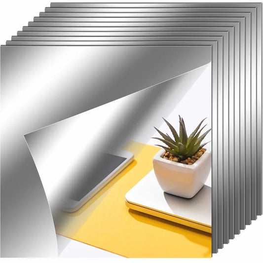 5/12Pcs Mirror Wall Sticker 15CM Self-Adhesive Decal DIY Mirror Stickers 3D Wall Decal for Home Living Room Bedroom Decor