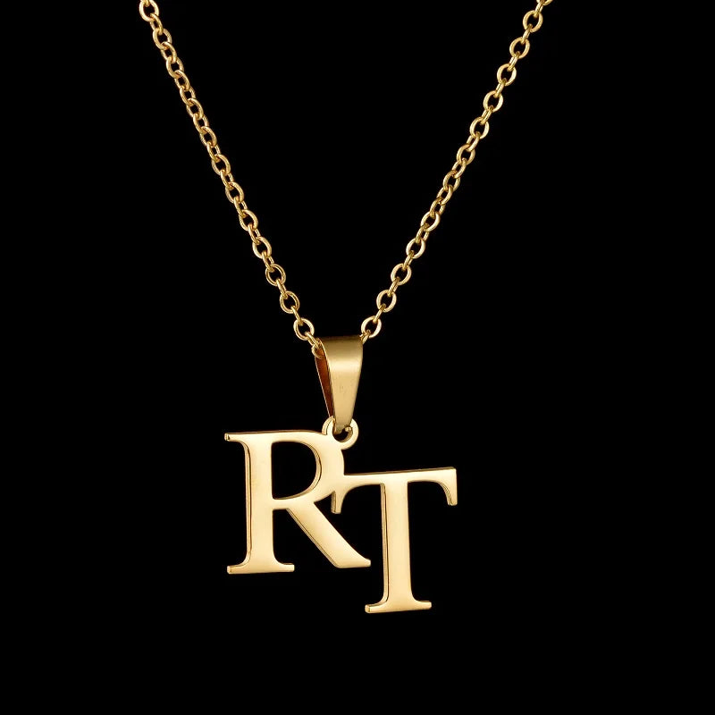 Collier Prénom Personnalisé 365 | Lettre Initiale Acier Inoxydable | Pendentif Charme | Cadeau Bijou Femme