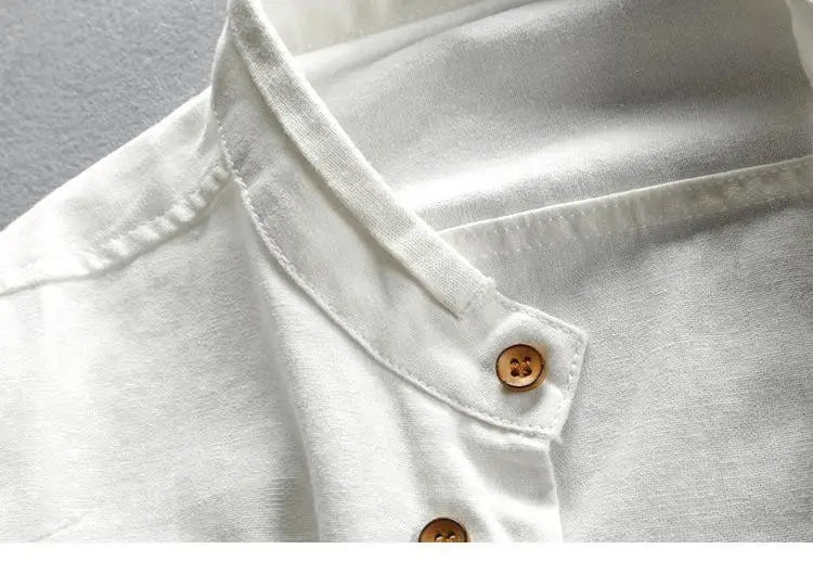 Chemise ample en coton et lin pour homme | Manches longues | M à 7XL