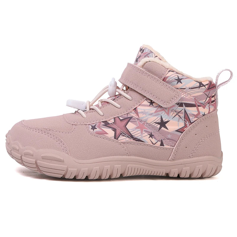 Bottes de Neige Enfants Pieds Nus | Bout Large | Imperméables Fourrure | Froid Extérieur | Garçons & Filles