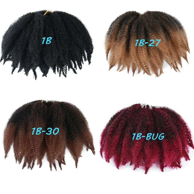 Synthetic 8 inch Braids Hair Soft Afro Kinky Twist Crochet Braid Hair Extensions Curl Locks Crochet Braiding Hair