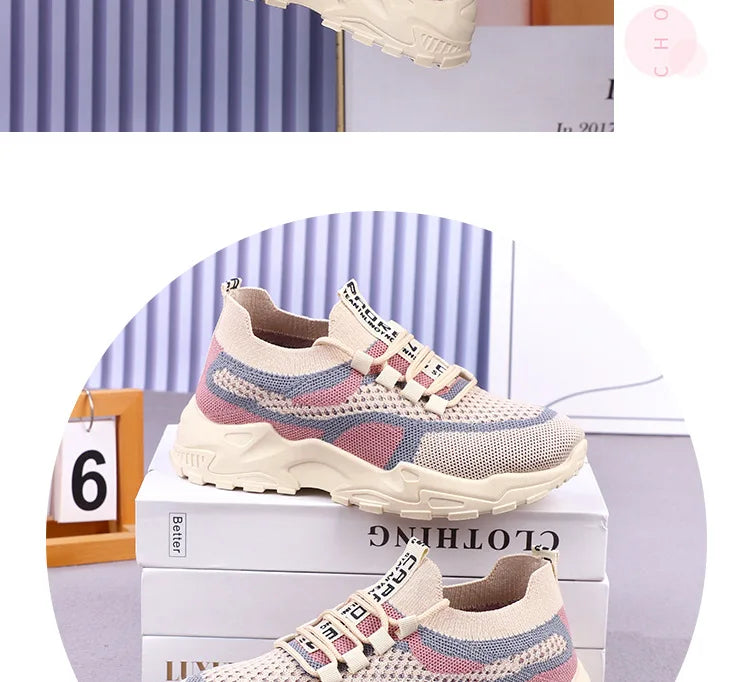 Sneakers Chunky Femme 2025 | Mesh Respirant Semelle Souple | Running & Sport Casual Printemps-Automne