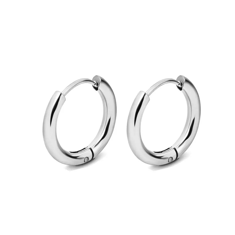 Boucles d'Oreilles Créoles Acier Inoxydable | Petites Couleur Or | Femme Homme Fille | Piercing Cartilage | Bijou Mode