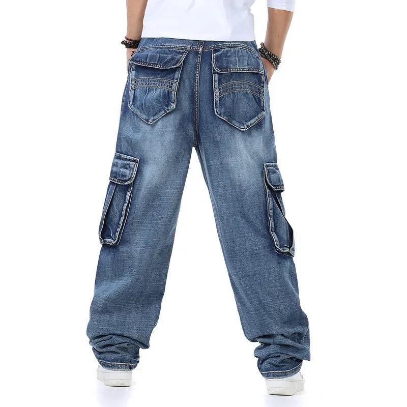 Jean droit en denim pour homme | Poches et taille mi-haute