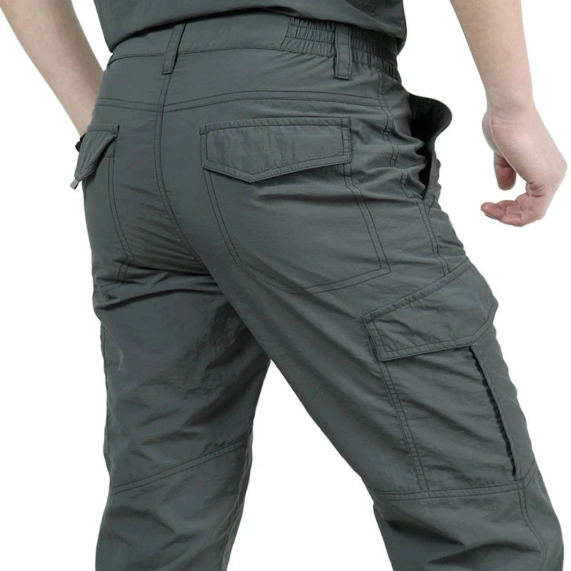 Men's Summer Tactical Cargo Pants Lightweight Casual Waterproof Trousers Casual Pants Wear-resistant Multi-pocket Outdoor Hiking