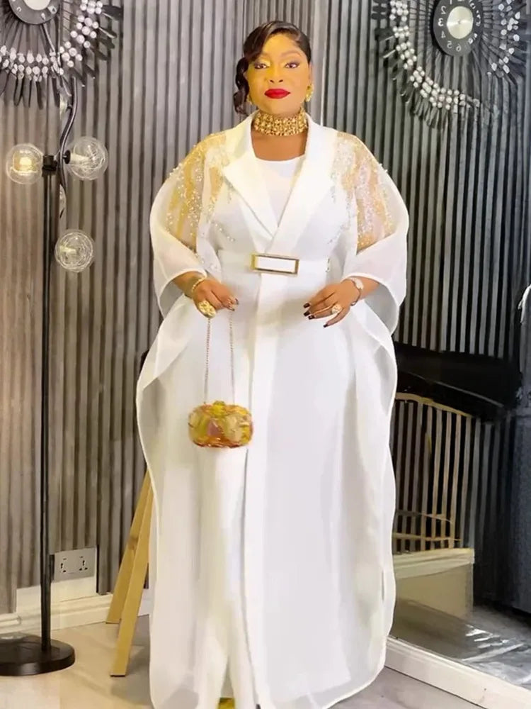 Traditional Dresses For Women Turkey African Dashiki 2 PCS Set Clothing Dubai Kaftan Muslim Abayas Wedding Party Evening Gowns
