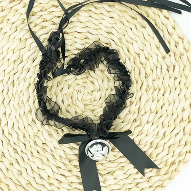 Collier Ras-du-Cou Dentelle Esthétique | Nœud Papillon Cloche | Femme | Collier Gothique Simple Sexy | Pendentif Mode