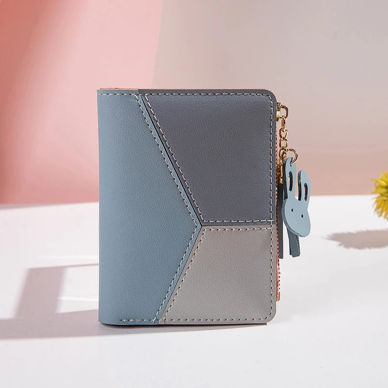 Women's PU Leather Wallet Women's Leather Wallet Women's Purses Card Holder Foldable Portable Lady Coin Purses