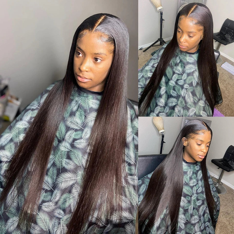 HD Lace Frontal Wig 13x6 13x4 Lace Front Wig Human Hair 30Inch Bone Straight Transparent Lace Human Hair Wigs 4x4 HD Closure Wig