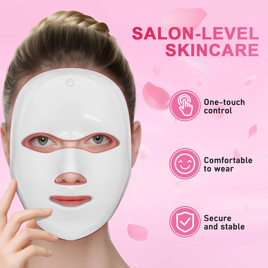 Beauty 7-Color Facial Mask Device, USB Rechargeable, Touchscreen, Multifunctional Portable Facial Skincare Device, Mask Machine,
