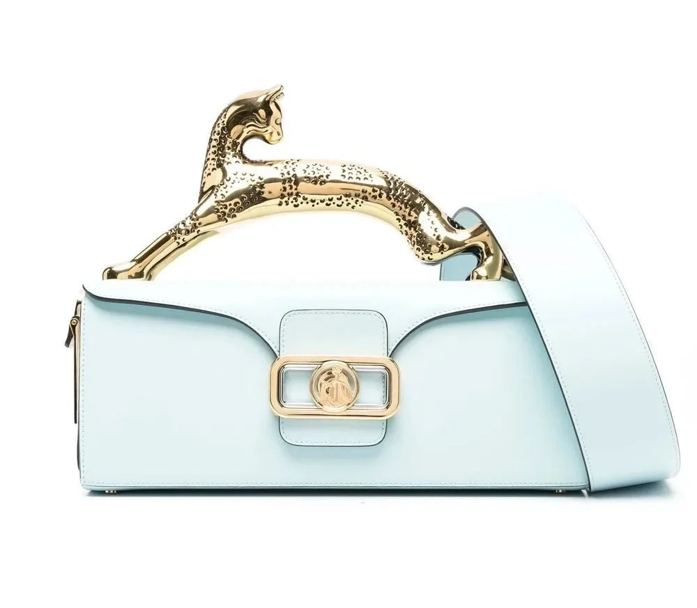 Sac à Main Femme Luxe | Poignée Métal Designer | Bandoulière | Forme Rectangle Élégante