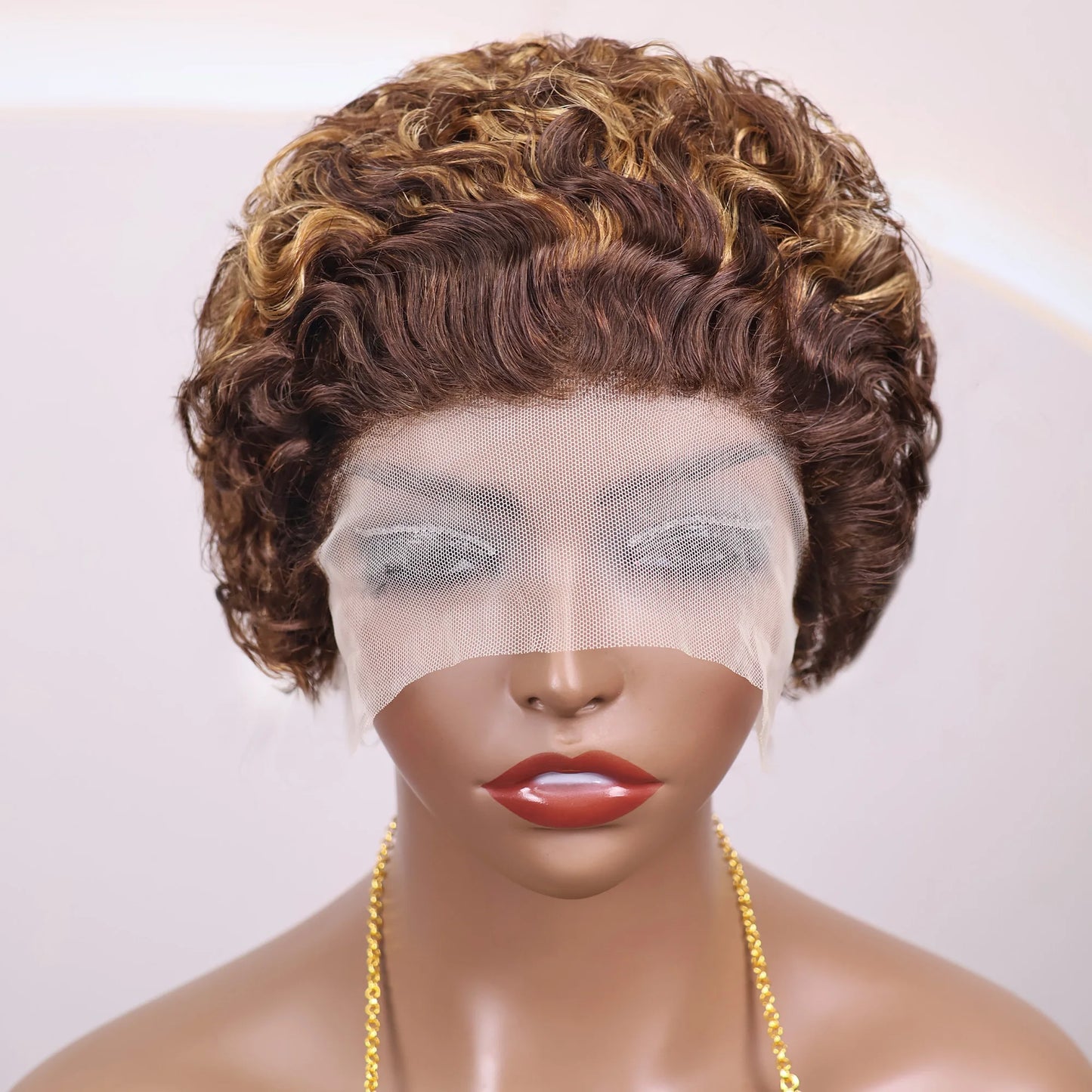 Hightlght 4/27 Pixie Cut Wig Ombre Honey Blonde 13x1 Lace Frontal Human Hair Wigs Brazilia Short Bob Wigs Human Hair 100%