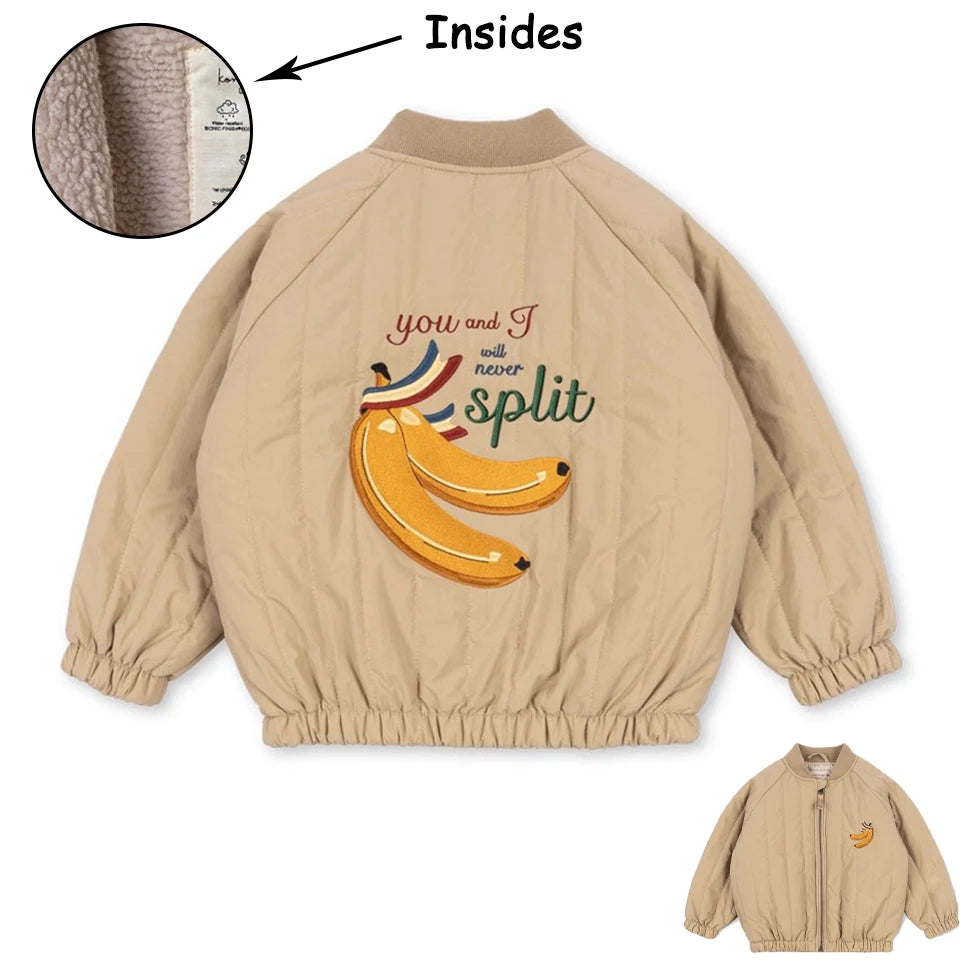 Manteau Polaire Paillettes Fille | Laine d'Agneau | Broderie Garçon | Vêtement Enfant Hiver