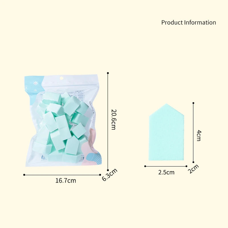 Makeup Puff, Hydrophilic Water-soaked Big Pentagon Makeup Puff, 25 Pieces in A Bag Make Up Accessories  Makeup Sponge  Beauty