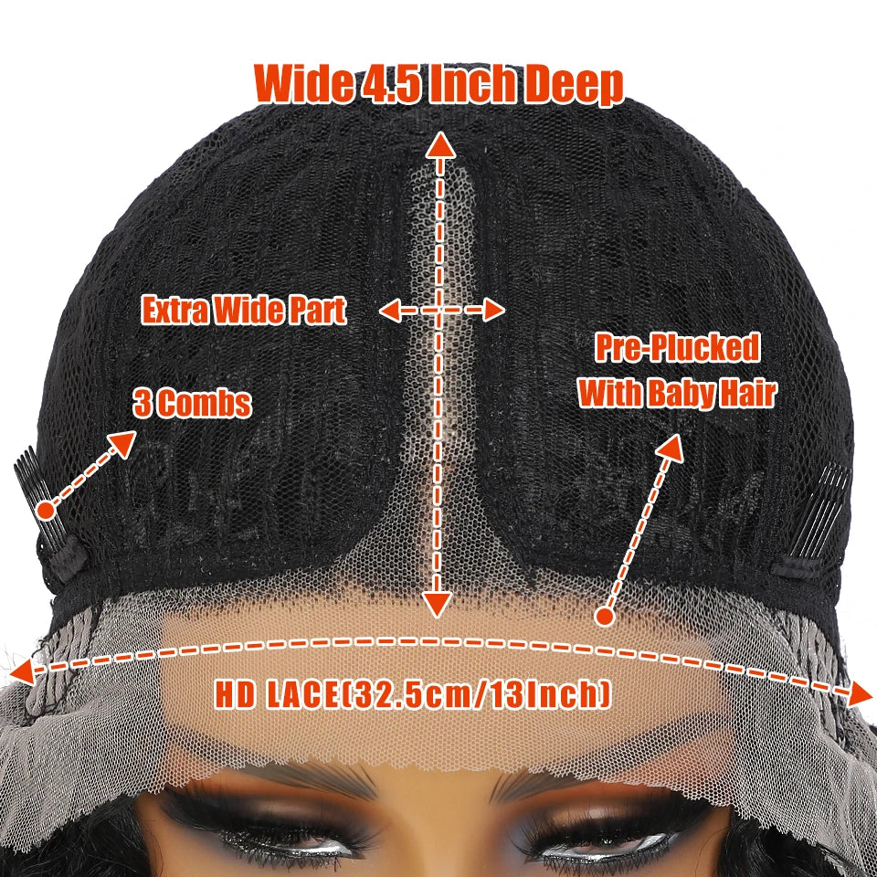 20 Inch Curly Synthetic Lace Front Wig For African Women Black T Part Blonde Curly Lace Frontal Wig For Afro Female