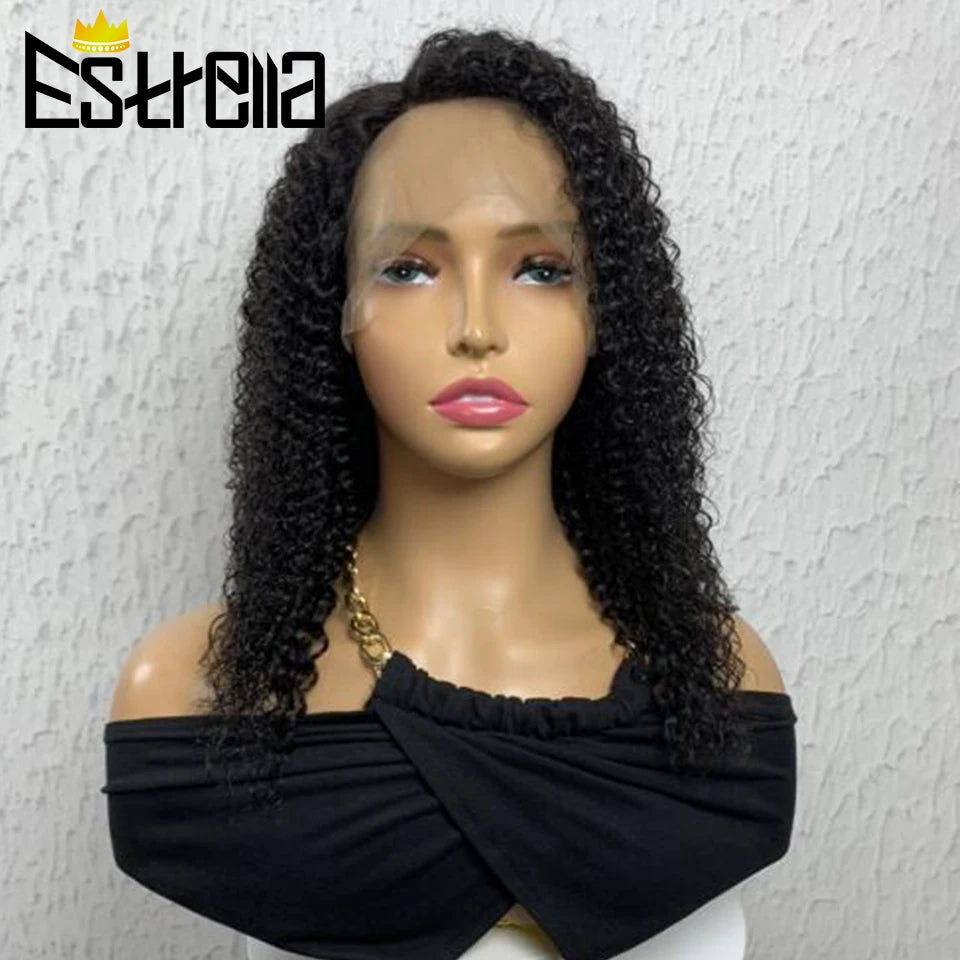 Perruque Deep Curly Lace Transparent | Cheveux Humains Brésiliens | Noir Naturel | Pré-Pluçuée | Femme