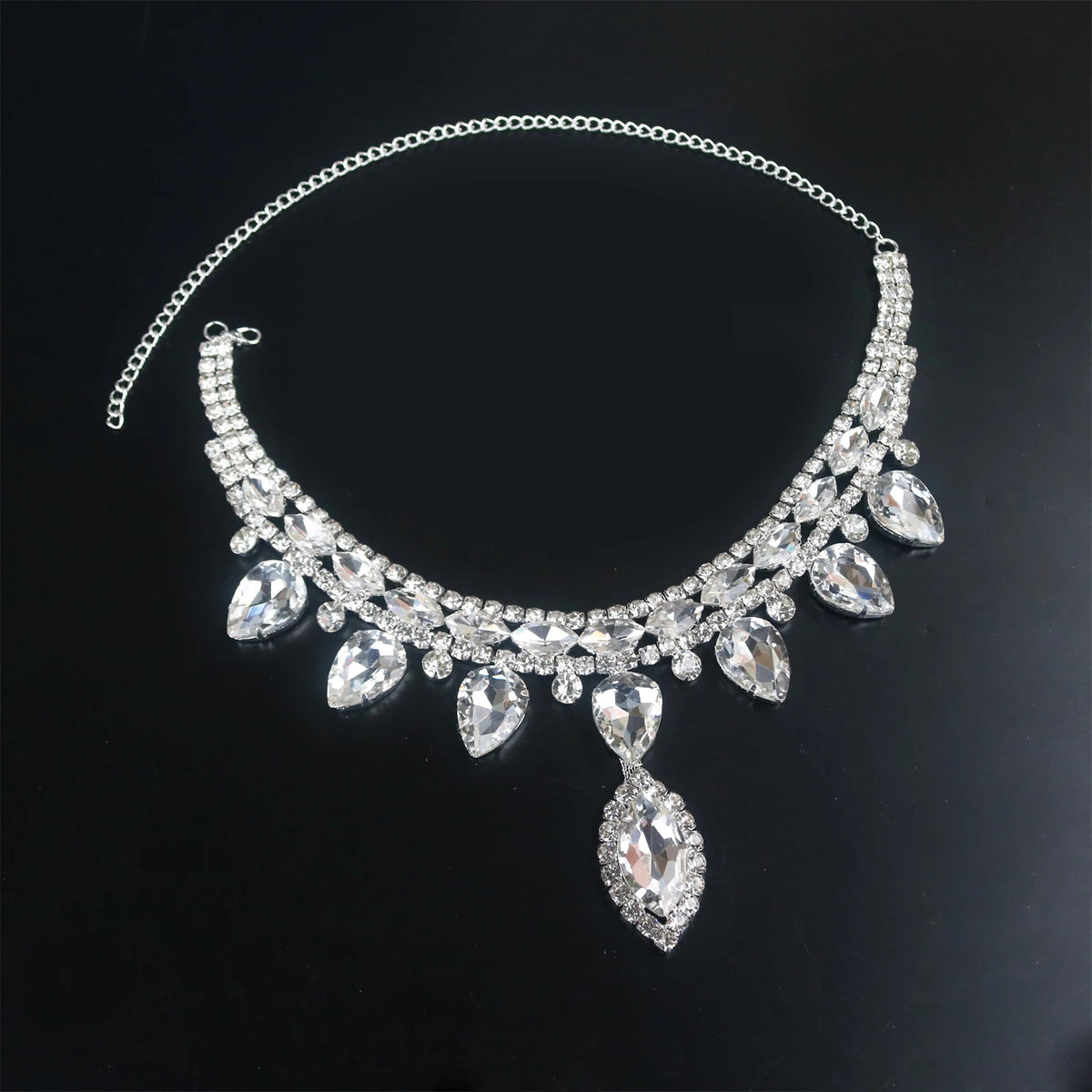 Luxury Sparkling Crystal Fashion Multi-layered Pendant Women's Necklace Colorful Gemstone Necklace Bridal Wedding Accessories