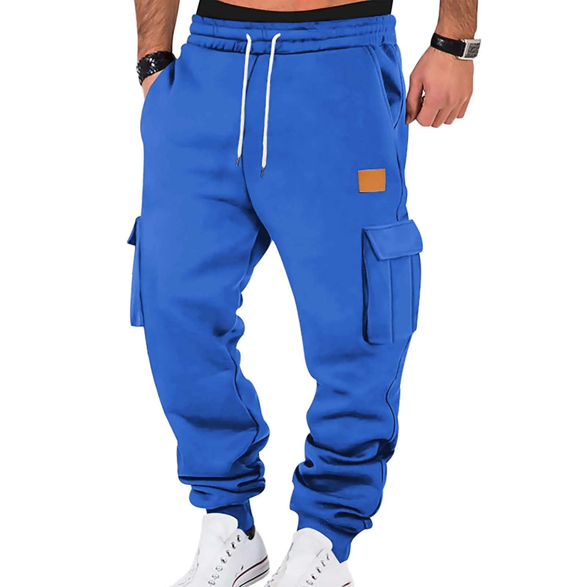 Men's Cargo Pants 2025 New Casual Loose Autumn Winter Straight Baggy Pants Multi-Pockets Solid Color Printing Sweatpants