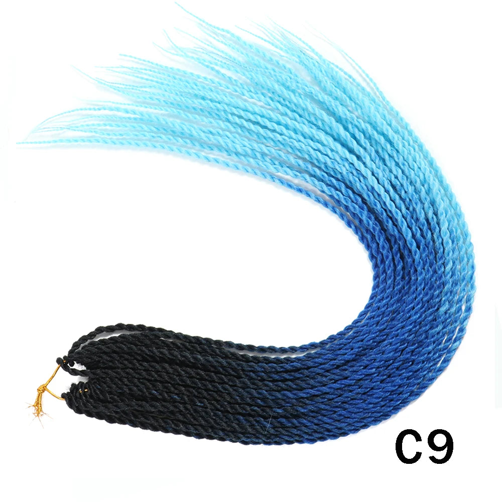 Tresses Senegalese Twist Crochet Synthétiques 24 Pouces | Brun | 30 Racines | Extensions Femme