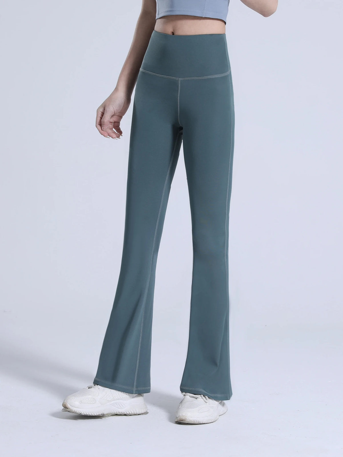 New Wide Leg Yoga Pants Women's High Waist Lift Hip Flare Sports Leggings Naked Casual Running Loose Bell-bottomed Pants