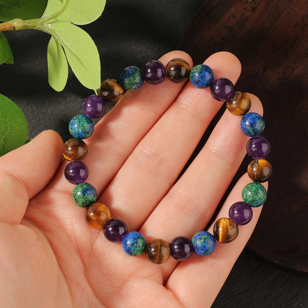Fashionable multi-color beaded bracelet, handmade elastic rope bracelet, suitable for daily wear as a holiday gift
