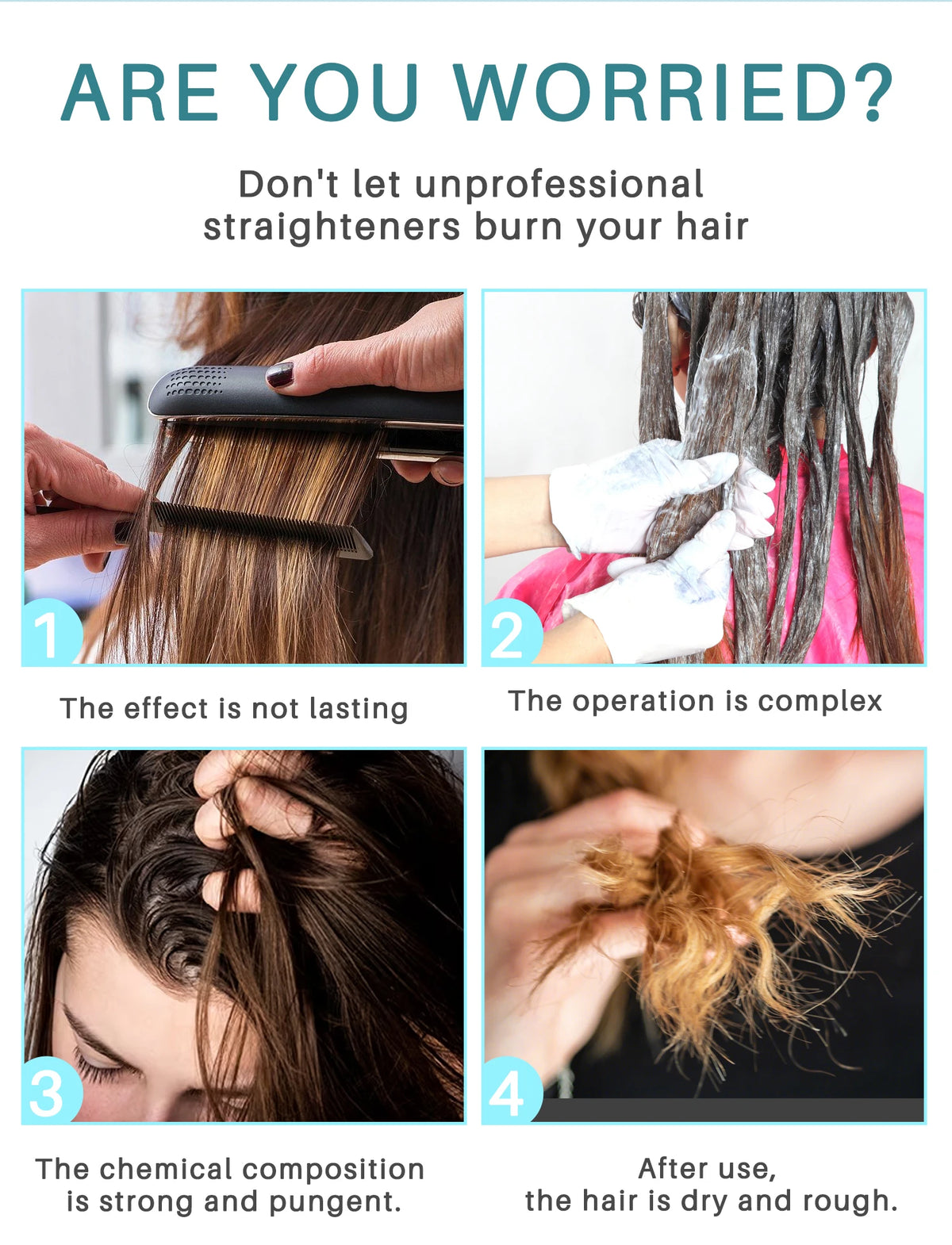 Crème Kératine Lissage Permanent Professionnel | Lissage Définitif | Soin Cheveux Doux