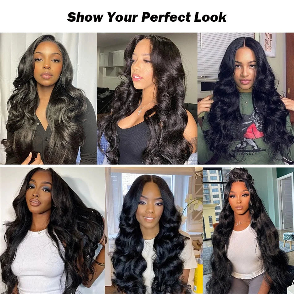 Perruque Body Wave HD Transparent | 30-40 Pouces | 360 & 13x4 & 13x6 Lace Front | Pré-Pluçuée | Femmes Noires