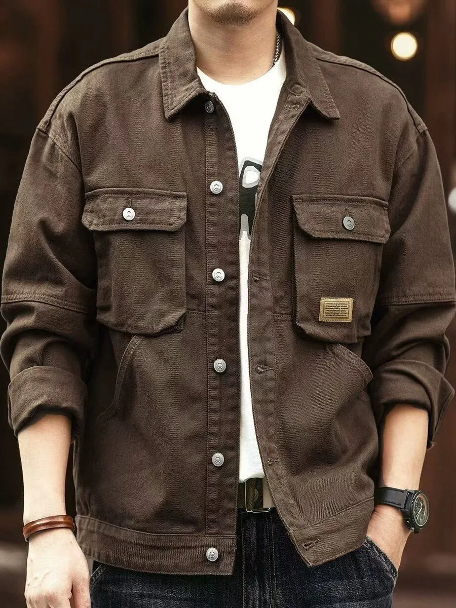 Veste en denim ample pour homme | Plusieurs poches