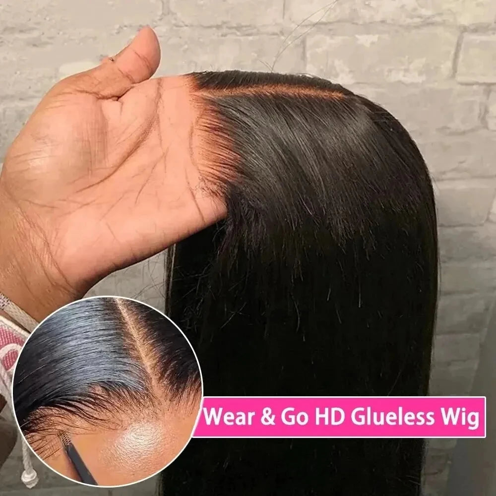 Perruque Bob Lisse Glueless | Wear & Go | Lace Front Pré-Coupée | Sans Colle | Cheveux Humains | Femme